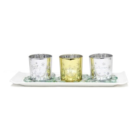 Stockage Supreme Winter Wonderland Candle Set of 3 No 44, Silver and Gold ST3344788